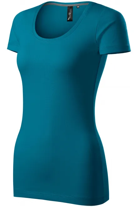 Γυναικείο μπλουζάκι με διακοσμητική ραφή, μπλε βενζίνης