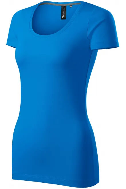Γυναικείο μπλουζάκι με διακοσμητική ραφή, μπλε του ωκεανού