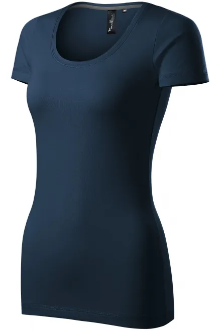 Γυναικείο μπλουζάκι με διακοσμητική ραφή, σκούρο μπλε