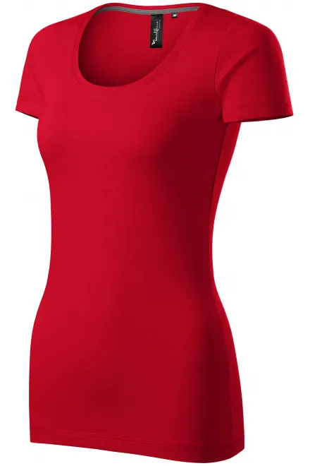 Γυναικείο μπλουζάκι με διακοσμητική ραφή, τύπος κόκκινο