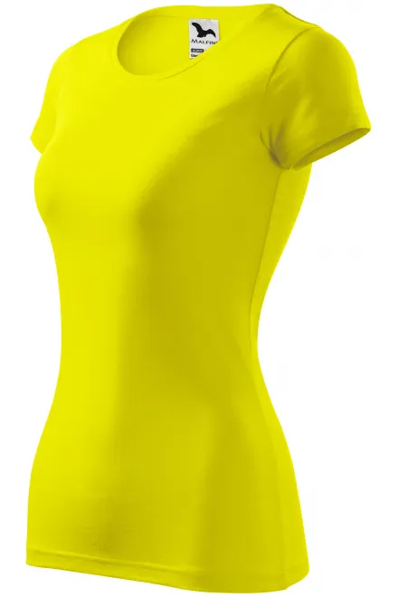 Γυναικείο μπλουζάκι με λεπτή εφαρμογή, λεμόνι κίτρινο