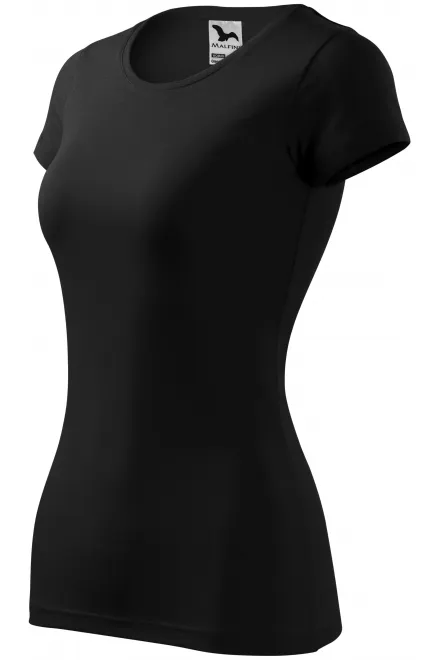 Γυναικείο μπλουζάκι με λεπτή εφαρμογή, μαύρος