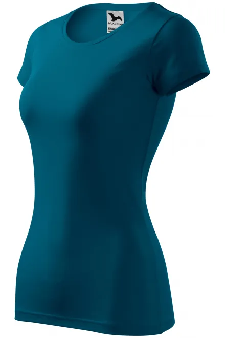Γυναικείο μπλουζάκι με λεπτή εφαρμογή, μπλε βενζίνης