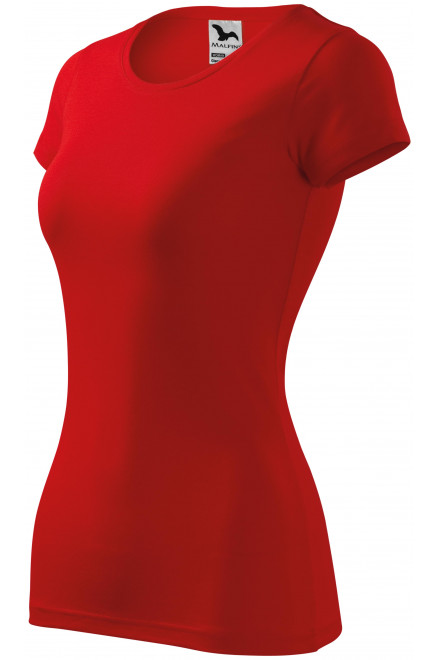 Γυναικείο μπλουζάκι με λεπτή εφαρμογή, το κόκκινο, μονόχρωμα μπλουζάκια
