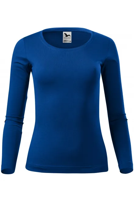 Γυναικείο μπλουζάκι με μακριά μανίκια - μπλε ρουά, XS