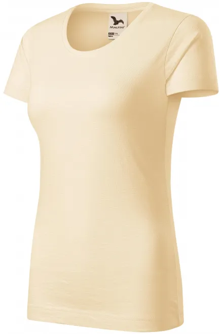 Γυναικείο μπλουζάκι, οργανικό βαμβάκι με υφή, αμύγδαλο