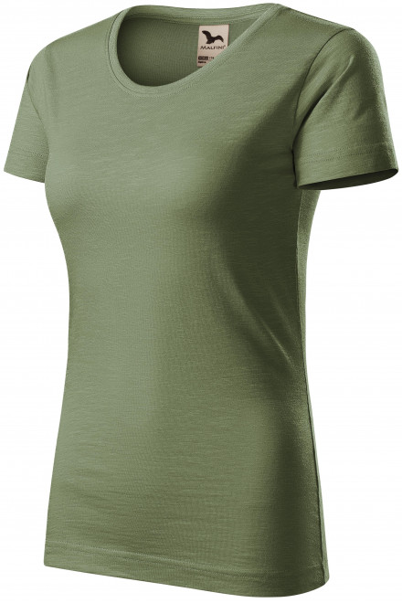 Γυναικείο μπλουζάκι, οργανικό βαμβάκι με υφή, χακί