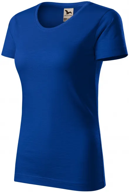 Γυναικείο μπλουζάκι, οργανικό βαμβάκι με υφή, μπλε ρουά