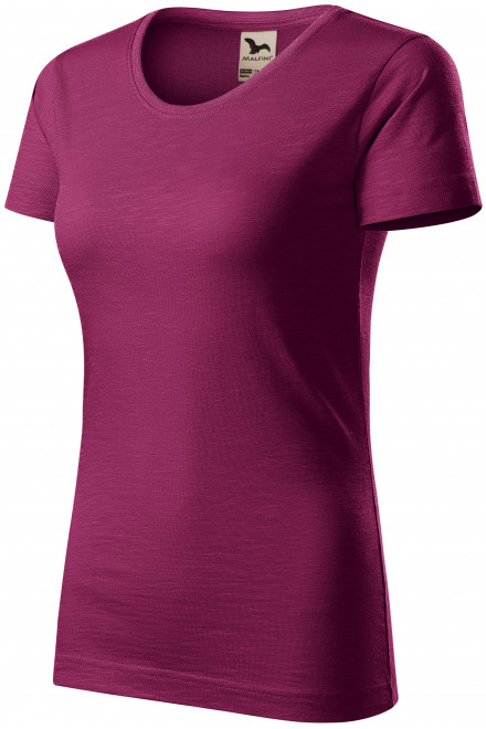 Γυναικείο μπλουζάκι, οργανικό βαμβάκι με υφή, φουξία, μπλουζάκια χωρίς εκτύπωση