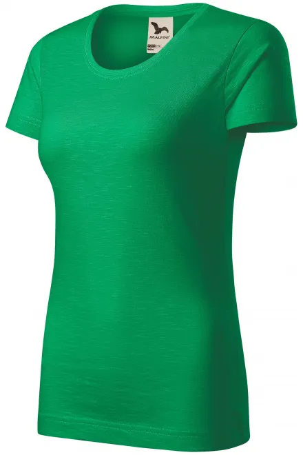Γυναικείο μπλουζάκι, οργανικό βαμβάκι με υφή, πράσινο γρασίδι