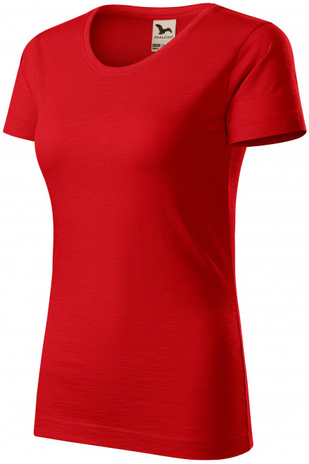 Γυναικείο μπλουζάκι, οργανικό βαμβάκι με υφή, το κόκκινο, μπλουζάκια για εκτύπωση
