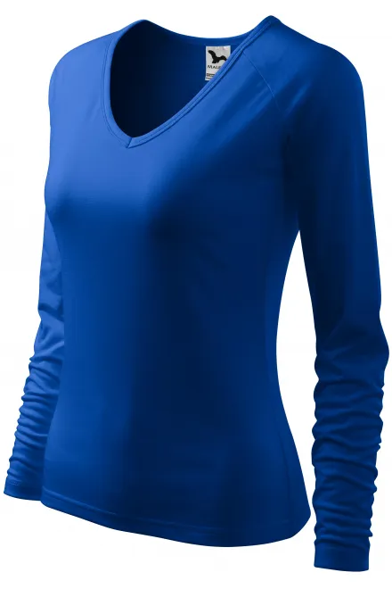 Γυναικείο μπλουζάκι που κλείνει, V-λαιμόκοψη, μπλε ρουά