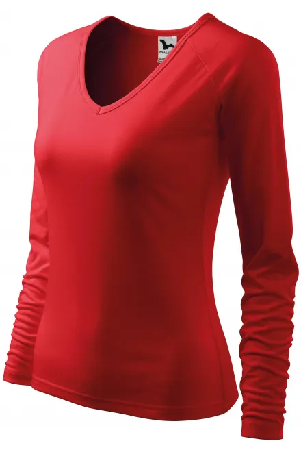 Γυναικείο μπλουζάκι που κλείνει, V-λαιμόκοψη, το κόκκινο