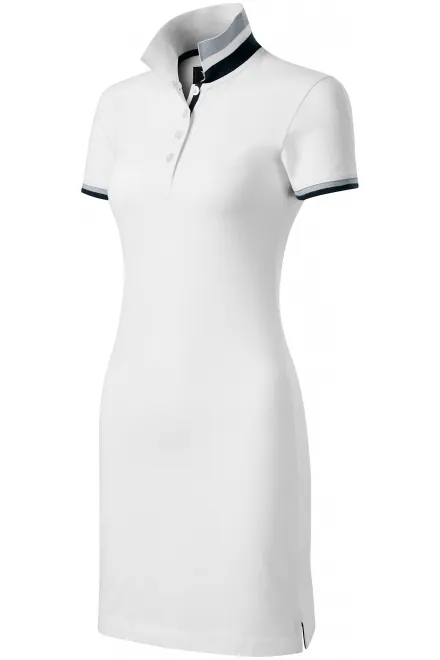 Γυναικείο φόρεμα με γιακά επάνω, λευκό
