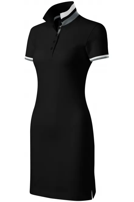 Γυναικείο φόρεμα με γιακά επάνω, μαύρος