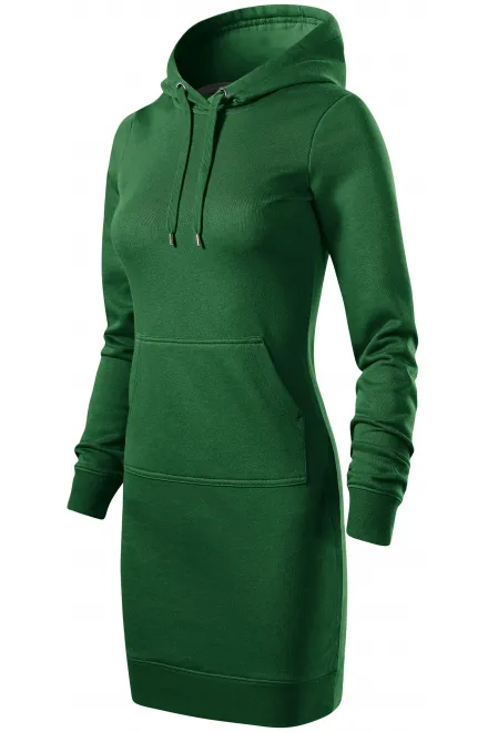 Γυναικείο φόρεμα φούτερ, πράσινο μπουκάλι