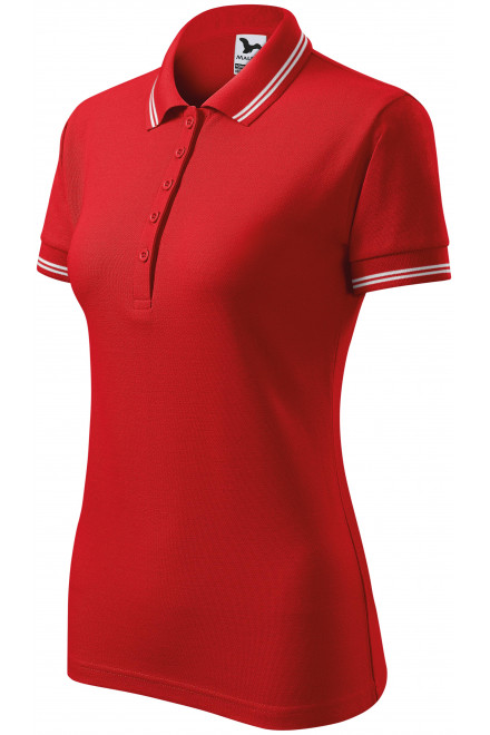 Γυναικείο πουκάμισο πόλο αντίθεσης, το κόκκινο, γυναικεία μπλουζάκια πόλο