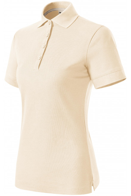 Γυναικείο πουκάμισο πόλο από οργανικό βαμβάκι, αμύγδαλο, μονόχρωμα μπλουζάκια