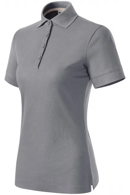 Γυναικείο πουκάμισο πόλο από οργανικό βαμβάκι, ανοιχτό ασήμι