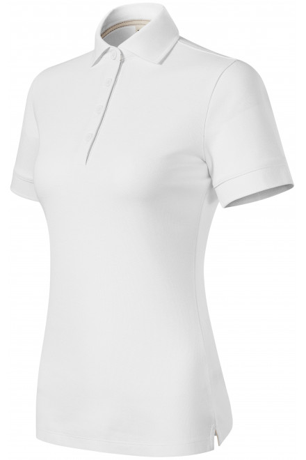 Γυναικείο πουκάμισο πόλο από οργανικό βαμβάκι, λευκό