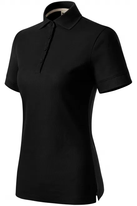 Γυναικείο πουκάμισο πόλο από οργανικό βαμβάκι, μαύρος