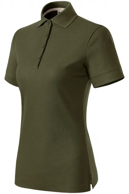 Γυναικείο πουκάμισο πόλο από οργανικό βαμβάκι, Στρατός