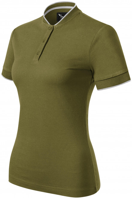 Γυναικείο πουκάμισο πόλο με γιακά bomber, αβοκάντο, γυναικεία μπλουζάκια πόλο