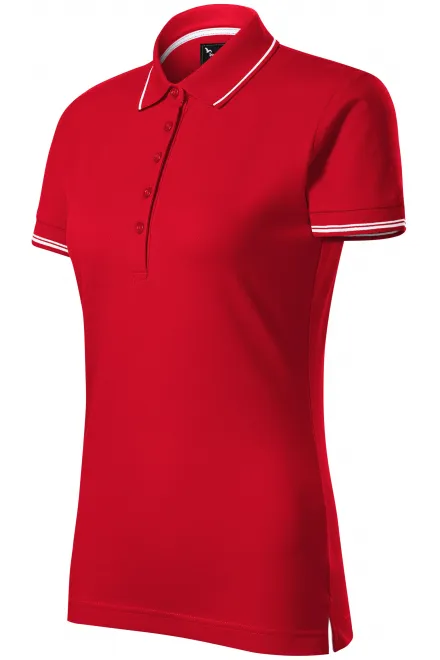 Γυναικείο πουκάμισο πόλο με κοντά μανίκια, τύπος κόκκινο