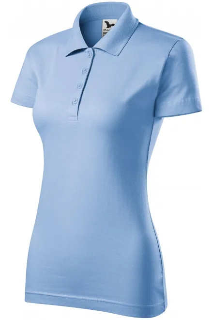 Γυναικείο πουκάμισο πόλο με λεπτή φόρμα, γαλάζιο του ουρανού