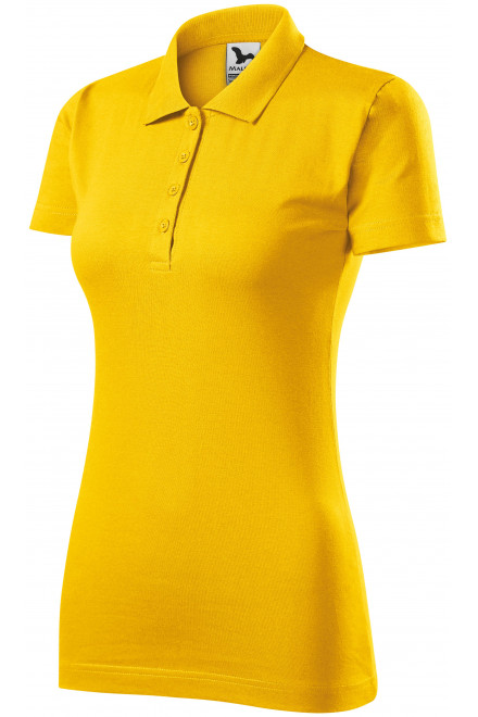 Γυναικείο πουκάμισο πόλο με λεπτή φόρμα, κίτρινος, γυναικεία μπλουζάκια πόλο