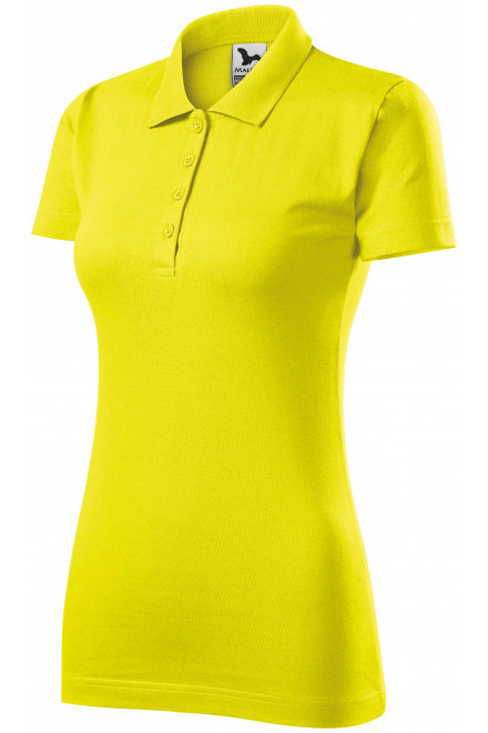 Γυναικείο πουκάμισο πόλο με λεπτή φόρμα, λεμόνι κίτρινο, γυναικεία μπλουζάκια πόλο