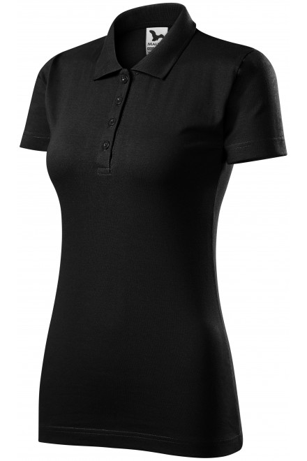 Γυναικείο πουκάμισο πόλο με λεπτή φόρμα, μαύρος, γυναικεία μπλουζάκια πόλο