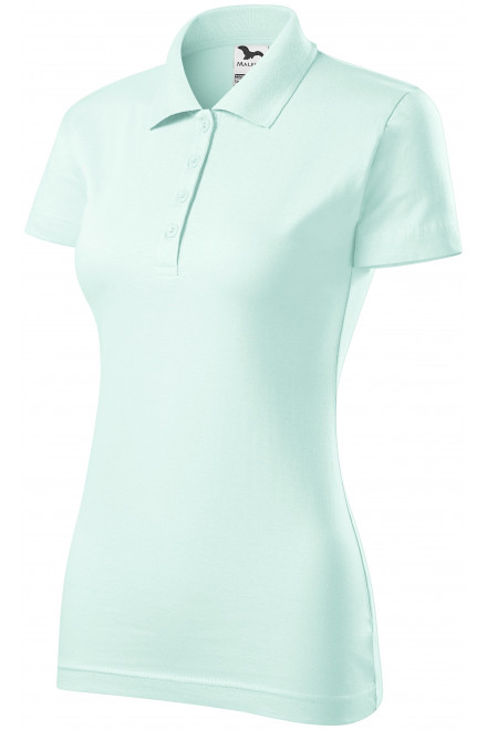 Γυναικείο πουκάμισο πόλο με λεπτή φόρμα, παγωμένο πράσινο, μπλουζάκια με κοντά μανίκια