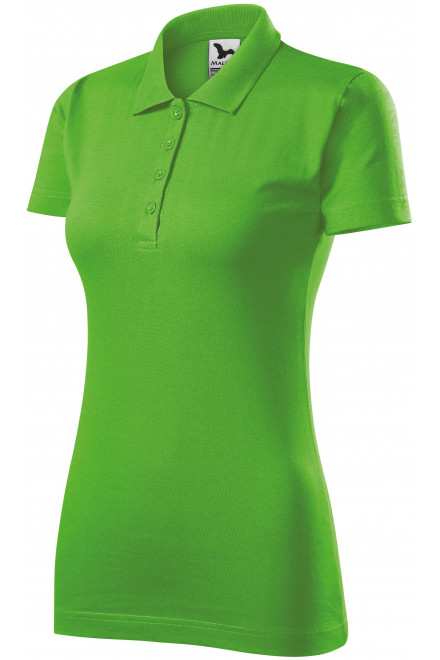 Γυναικείο πουκάμισο πόλο με λεπτή φόρμα, ΠΡΑΣΙΝΟ μηλο, πόλο μπλουζάκια