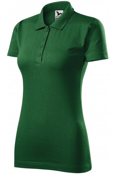 Γυναικείο πουκάμισο πόλο με λεπτή φόρμα, πράσινο μπουκάλι
