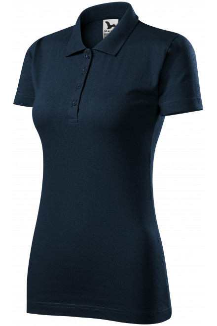 Γυναικείο πουκάμισο πόλο με λεπτή φόρμα, σκούρο μπλε, μπλουζάκια με κοντά μανίκια
