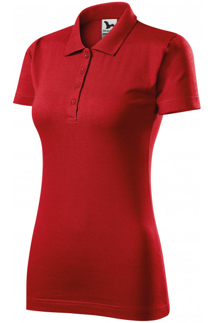Γυναικείο πουκάμισο πόλο με λεπτή φόρμα, το κόκκινο, γυναικεία μπλουζάκια πόλο