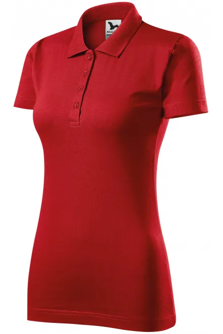 Γυναικείο πουκάμισο πόλο με λεπτή φόρμα, το κόκκινο