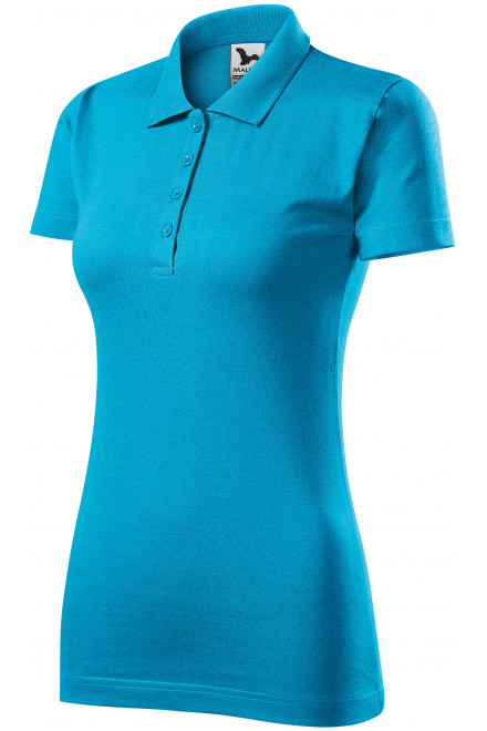 Γυναικείο πουκάμισο πόλο με λεπτή φόρμα, τουρκουάζ, γυναικεία μπλουζάκια πόλο