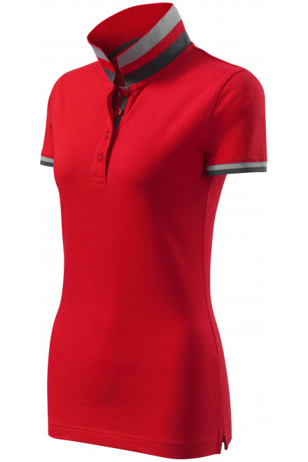 Γυναικείο πουκάμισο πόλο με ψηλό γιακά, τύπος κόκκινο, γυναικεία μπλουζάκια πόλο