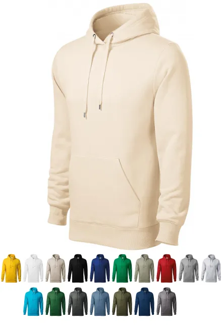 Ανδρική μπλούζα με κουκούλα χωρίς φερμουάρ, αμύγδαλο