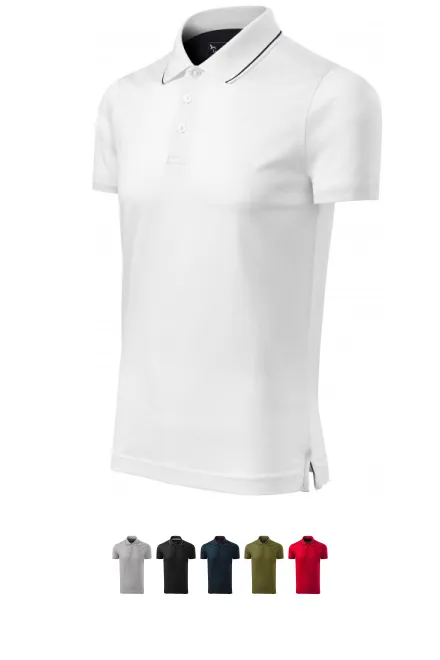 Ανδρικό κομψό πουκάμισο πόλο, λευκό