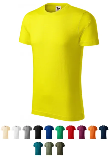 Ανδρικό μπλουζάκι, οργανικό βαμβάκι με υφή, λεμόνι κίτρινο