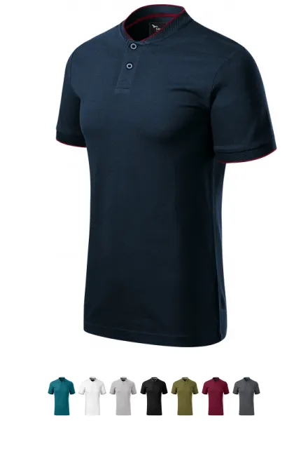 Ανδρικό μπλουζάκι πόλο με γιακά bomber, σκούρο μπλε