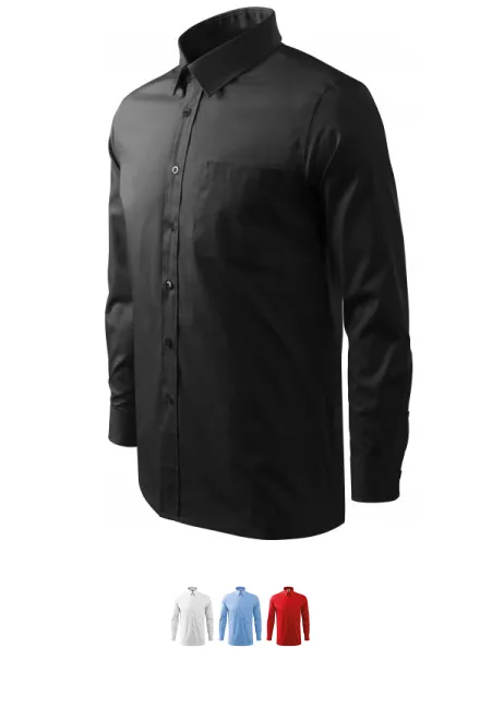 Ανδρικό πουκάμισο με μακριά μανίκια, μαύρος