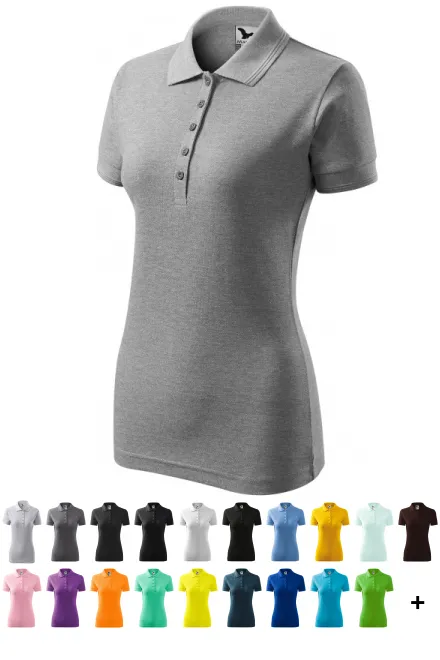 Γυναικείο κομψό πουκάμισο πόλο, σκούρο γκρι μάρμαρο