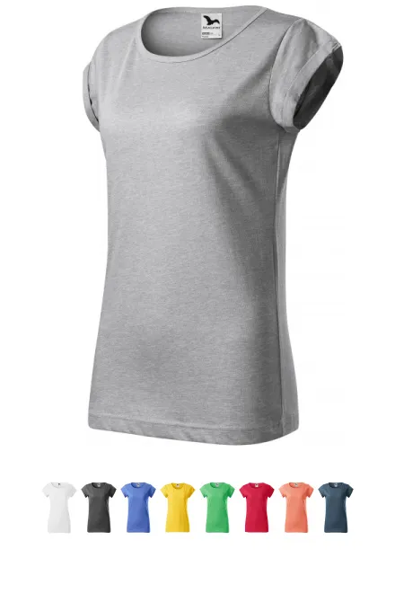 Γυναικείο μπλουζάκι με κυλιόμενα μανίκια, ασημένιο μάρμαρο