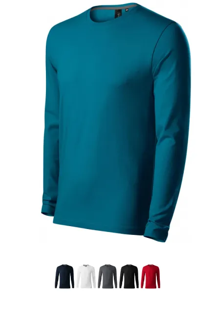 Κλειστό ανδρικό μπλουζάκι με μακριά μανίκια, μπλε βενζίνης