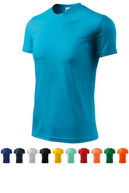 Μπλουζάκι με ασύμμετρο ντεκολτέ, τουρκουάζ