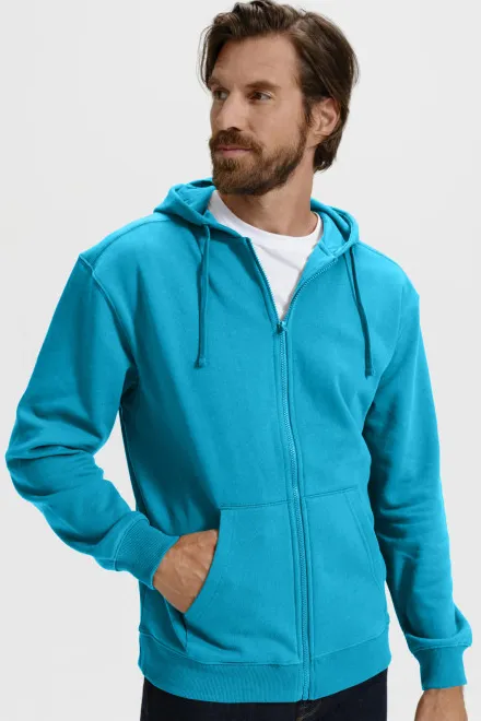 Ανδρική μπλούζα με κουκούλα, τουρκουάζ